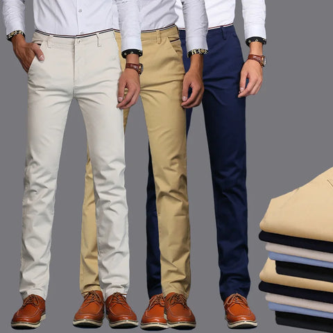 Summer Thin Casual Pants Fashion Business Cotton Solid Color Office Trousers