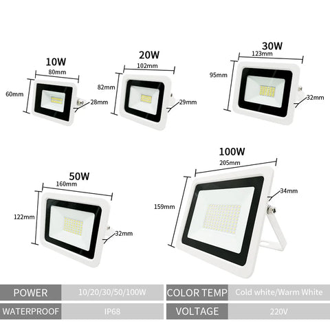 LED Spotlight Outdoor IP68 Waterproof Flood Light