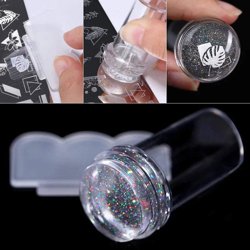 Transparent Silicone Nail Art Stamping Stamper Kit