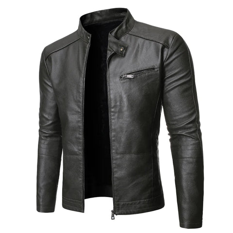 PU Casual Leather Jacket