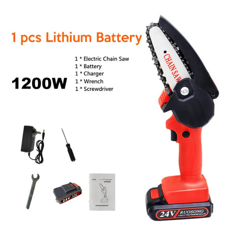 24V Lithium Battery Portable Electric Pruning Saw Rechargeable Small Electric Saws Woodworking Mini Electric Saw Garden Logging