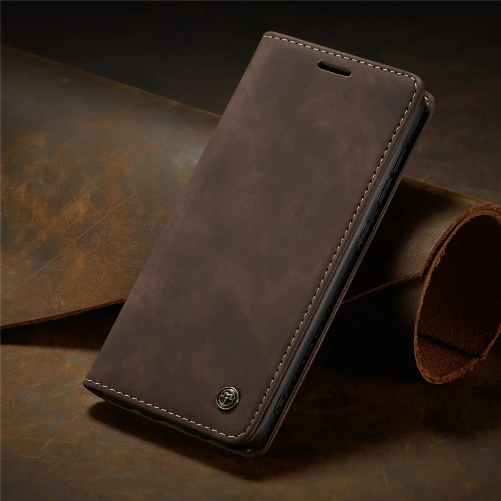 Matte Leather Flip Cover for Samsung