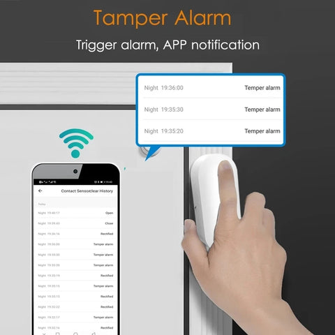 Tuya Smart WiFi/Zigbee Door Sensor Door Open / Closed Detectors Wifi Home Alarm Compatible With Alexa Google Home Smart Life App