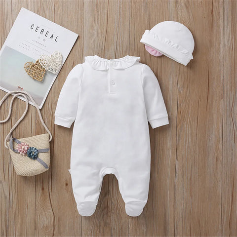 Citgeett Autumn Infant Baby Girl Fall Winter Clothes Long Sleeve Red Solid Romper Jumpsuit One-Pieces Casual Outfit 0-12M