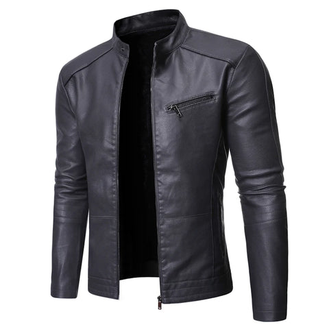 PU Casual Leather Jacket