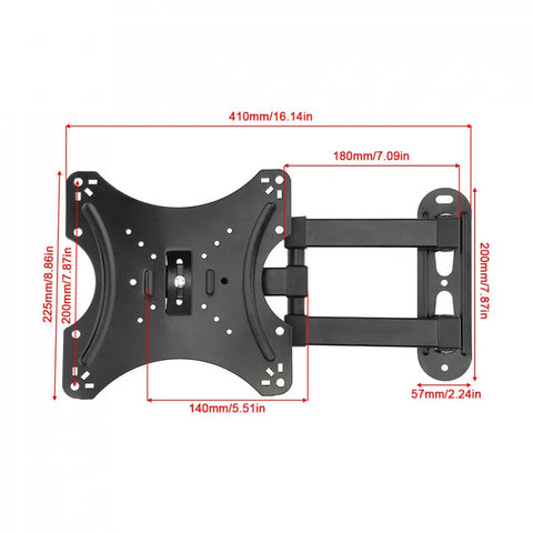 Universal 18KG Adjustable TV Wall Mount Bracket Flat Panel TV Frame Support 15 Degrees Tilt with Gradienter 14-42 Inch LCD LED