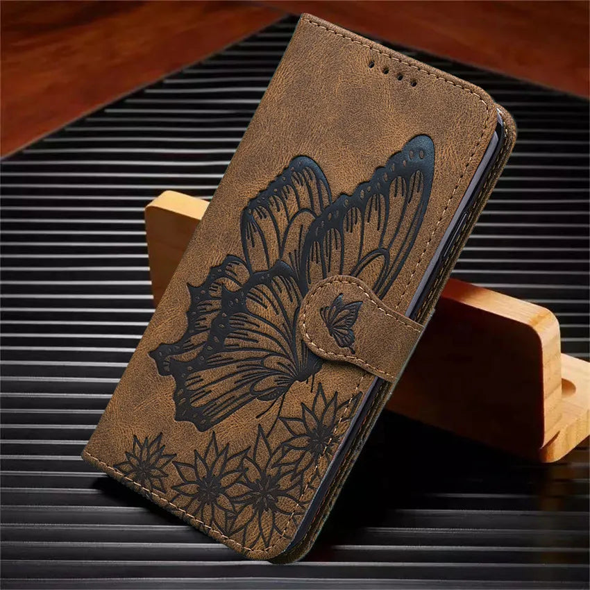 Butterfly Leather Flip Cover For iPhone