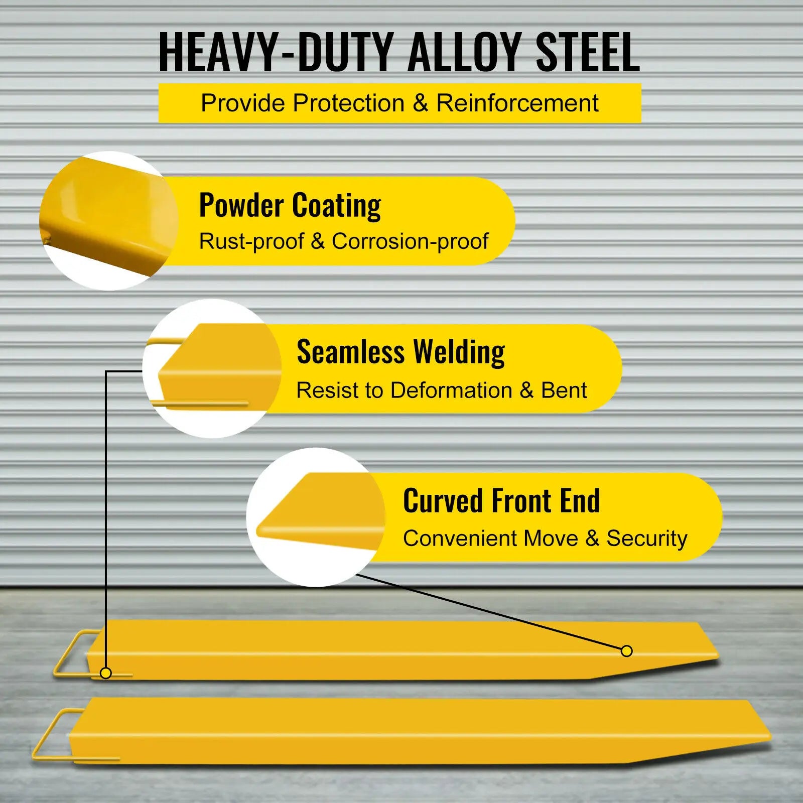 heavy Duty Lengthen Lifting Forklift Extensions for Warehouse Delivery and Factory