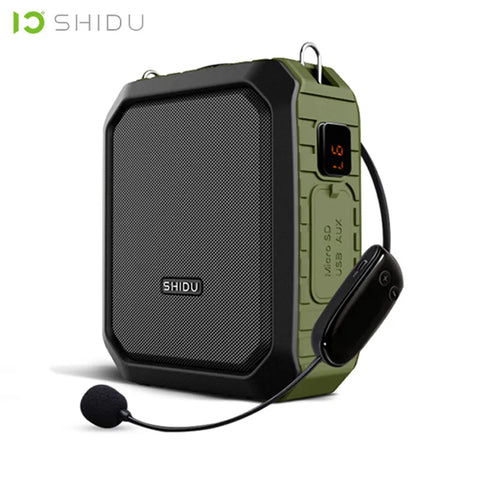 SHIDU Portable Voice Amplifier With Wireless Microphone For Teachers IPX5 Waterproof Bluetooth Speaker 4400mAh Power Bank M800