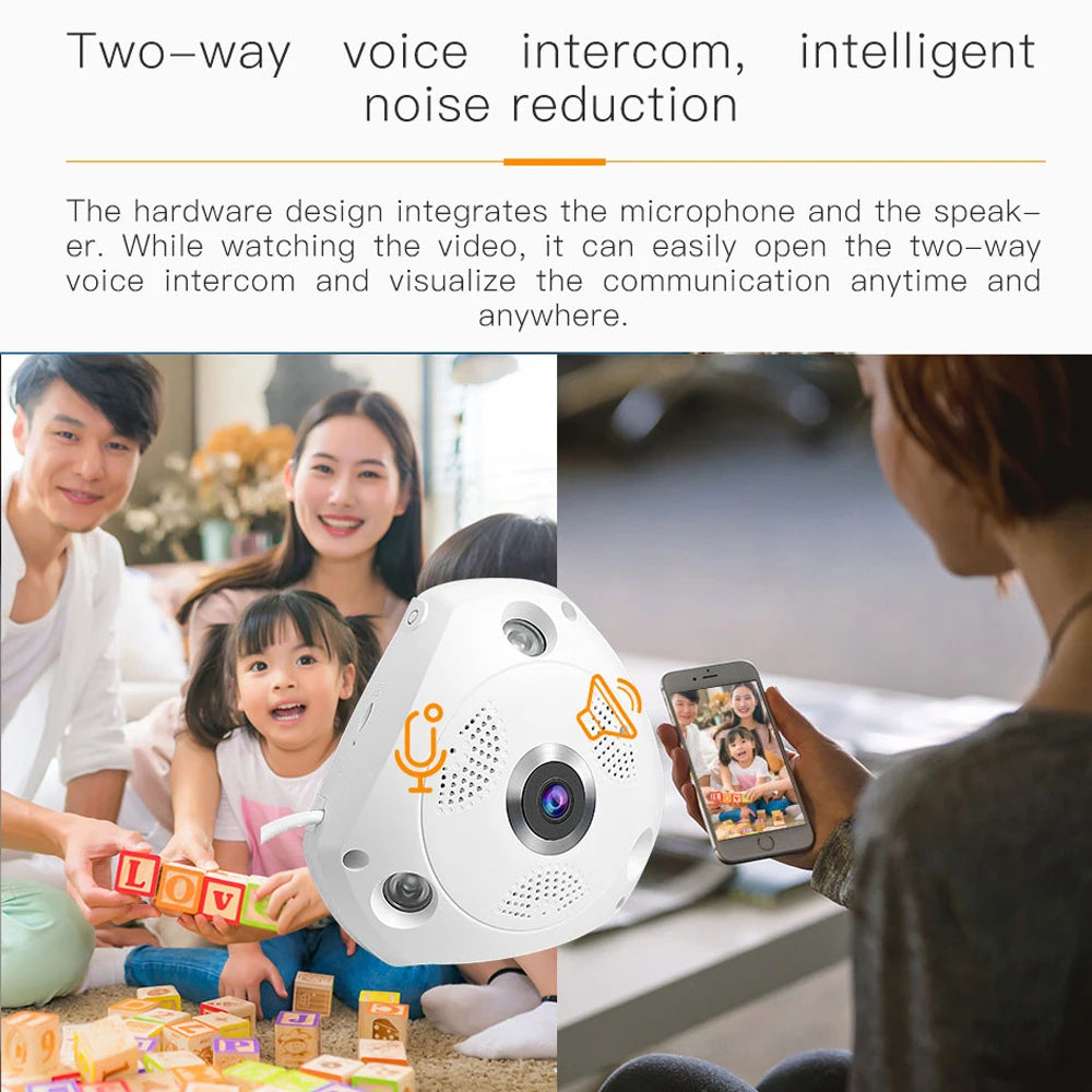 Audio Remote Home Monitoring 360°  IP Camera