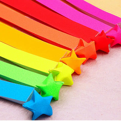 90 PCS=1 Bag Handcraft Origami Lucky Star Paper Strips Paper Origami Quilling Paper Home wedding Decoration