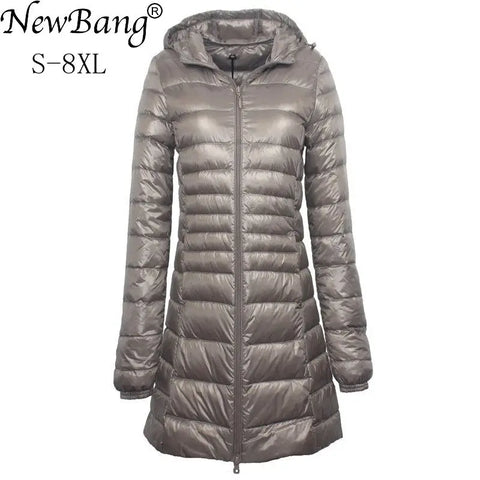 Light Down Jacket Women With Hooded Down Coat Female Big Size Coats