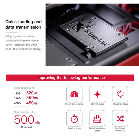 Kingston Digital A400 SSD 480GB SATA 3 2.5 inch Internal Solid State Drive HDD Hard Disk HD SSD 480GD 240 gb Notebook PC