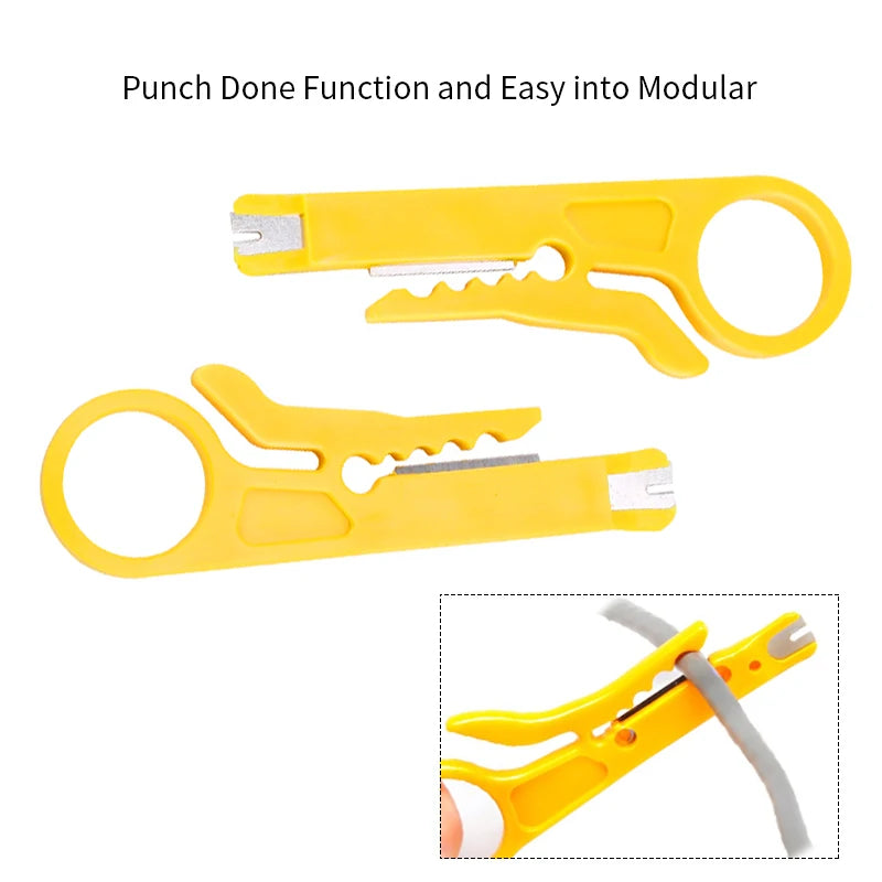 AMPCOM Mini Portable Wire Stripper Cutter Impact Punch Down Tool 110 Blade for Network Wire Cable