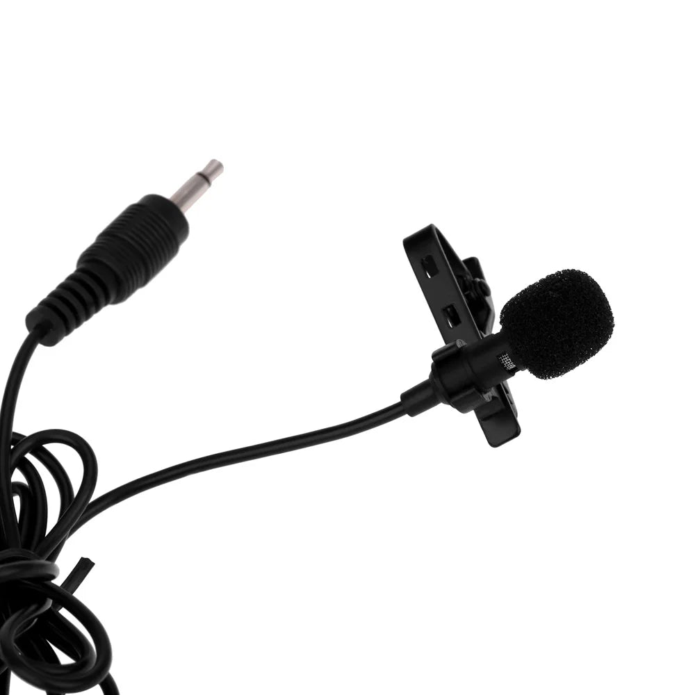 Portable Mini Lapel Lavalier Tie Clip Metal Mono Microphone Mic 3.5mm with Collar Clip Mic Microphone for Loud Speaker