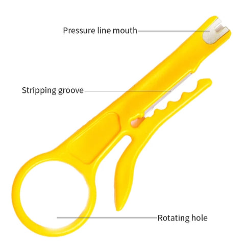 AMPCOM Mini Portable Wire Stripper Cutter Impact Punch Down Tool 110 Blade for Network Wire Cable