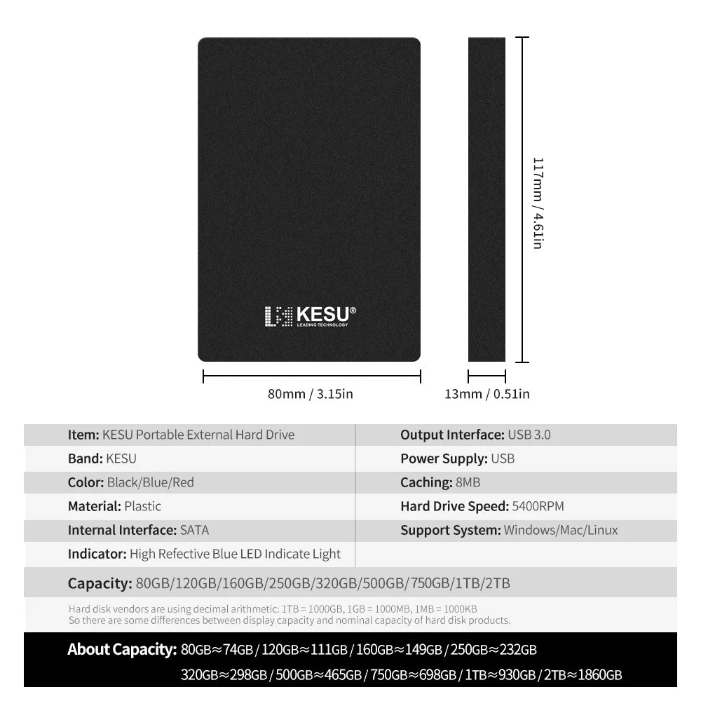 External Hard Drive 2.5" HDD