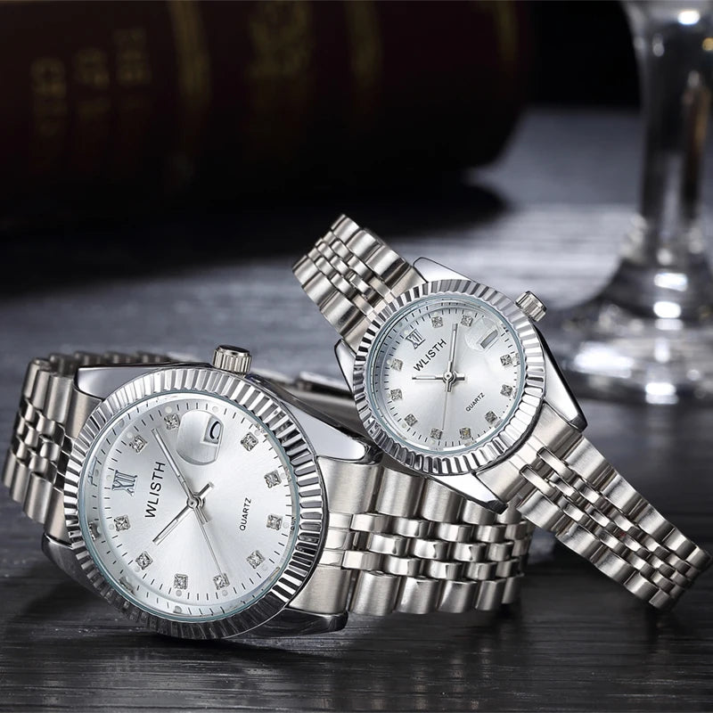 Couple Watch 2024 Mens Watches Top Brand Luxury  Quartz Watch Women Clock Ladies Dress Wristwatch Fashion Casual Lovers Watch