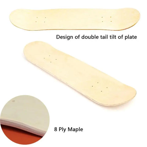 8-Inch DIY Skateboard Deck, High-Quality 8-Layer Maple Wood Construction, Double Concave Shape, Fully Customizable Longboard