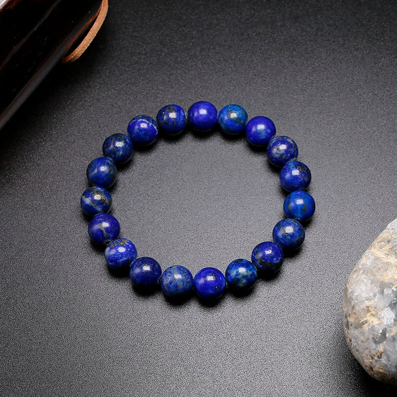 High Quality Natural Lapis Lazuli Blue Stone Beads Bracelets for Women Men Stretch Bracelet Couple Yoga Jewelry Female male Gift