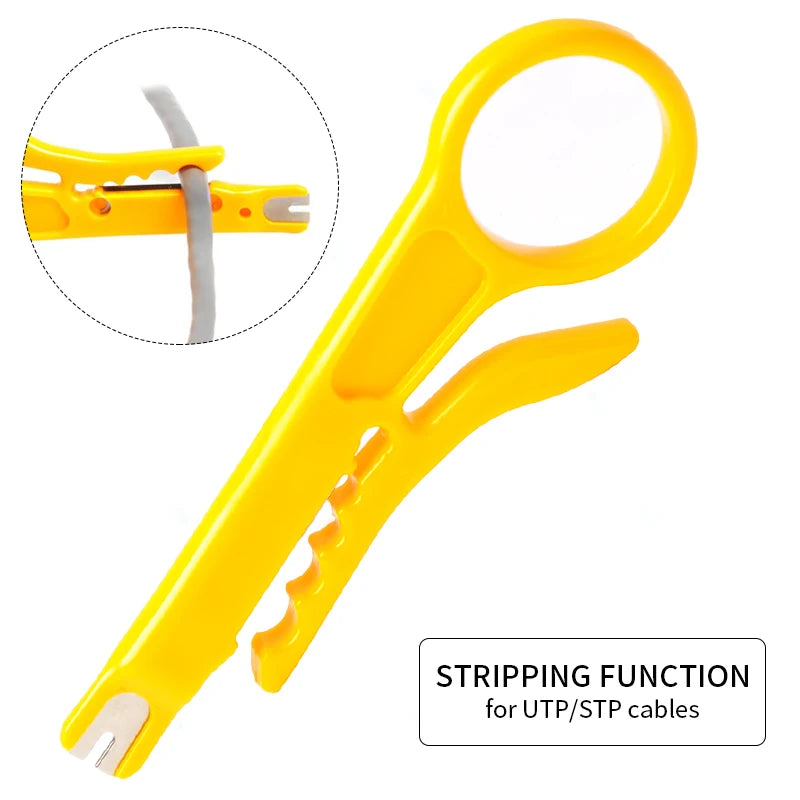 AMPCOM Mini Portable Wire Stripper Cutter Impact Punch Down Tool 110 Blade for Network Wire Cable