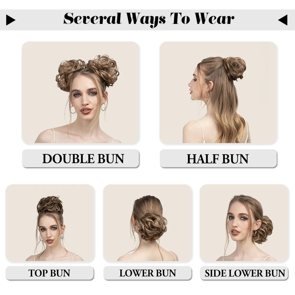 Synthetic Hair Bun Extensions