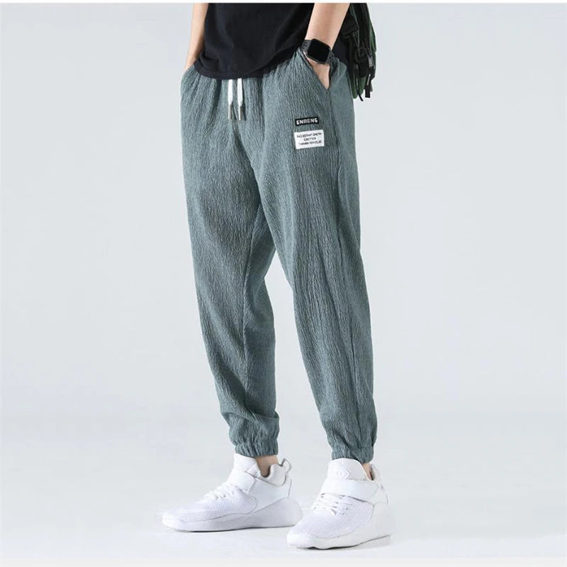 Men Summer Fashion Hip Hop Style Ice Silk Outdoor Comfort Jogger