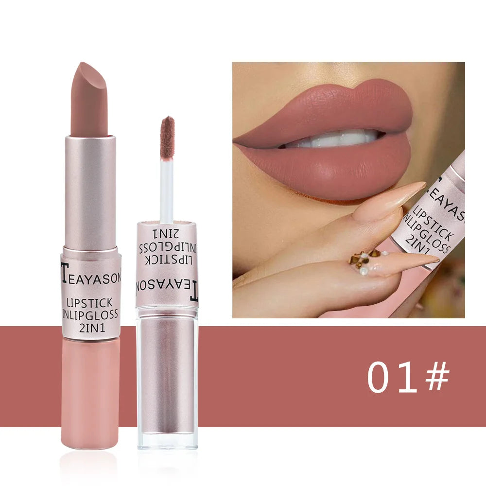 2 in 1 Matte Liquid Lipstick And Matte Lip Gloss Makeup