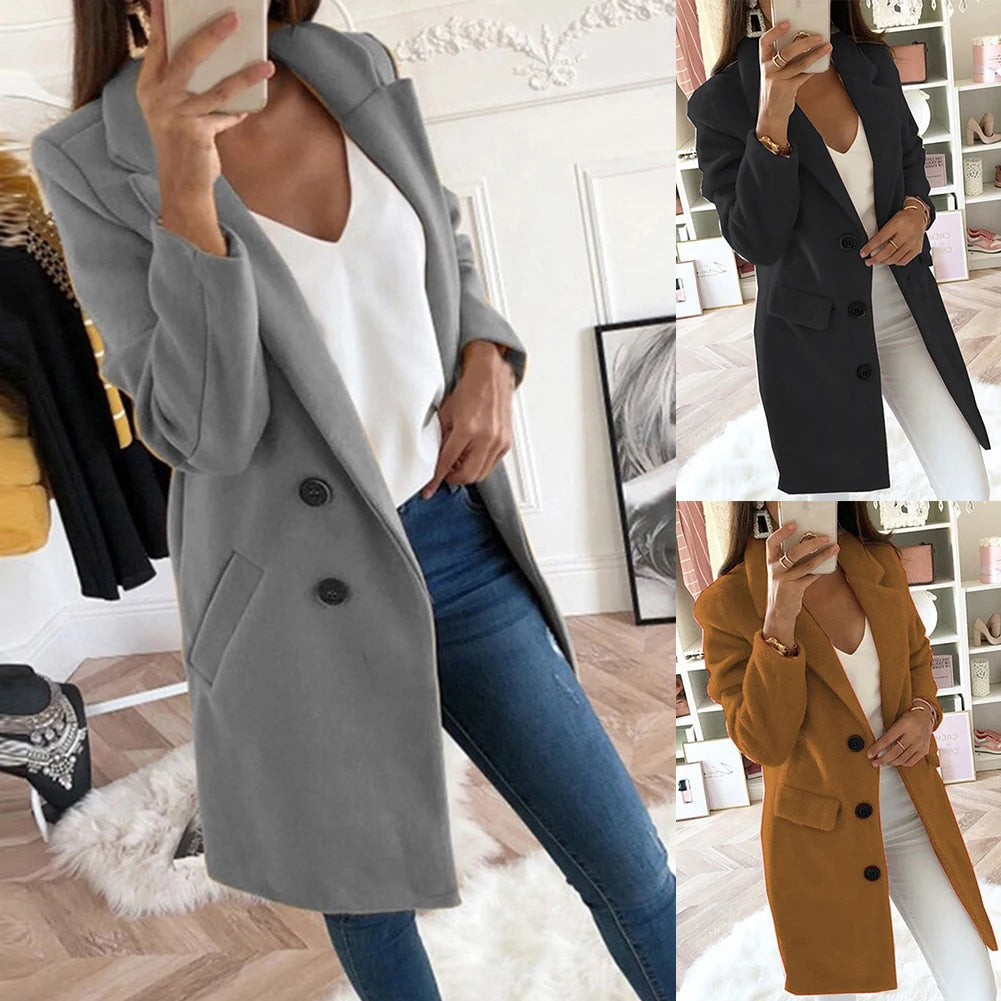 Casual Wool Blend Jackets Women Wool Jacket