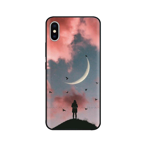 For iPhone X Case Silicone Cartoon Bumper Soft Cover Silicon Case for iPhone