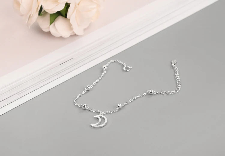 New Fashion Jewelry Beautiful 925 Sterling Silver Bracelets Moon Simple Personality Sweet Bracelets