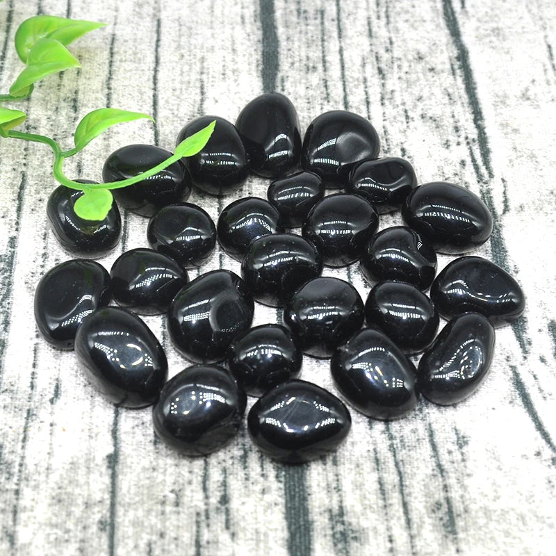 Natural Round Black Obsidian Bulk Tumbled Stones