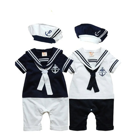 Newborn Kids Boys Girls Sailor Anchor Printed Suit