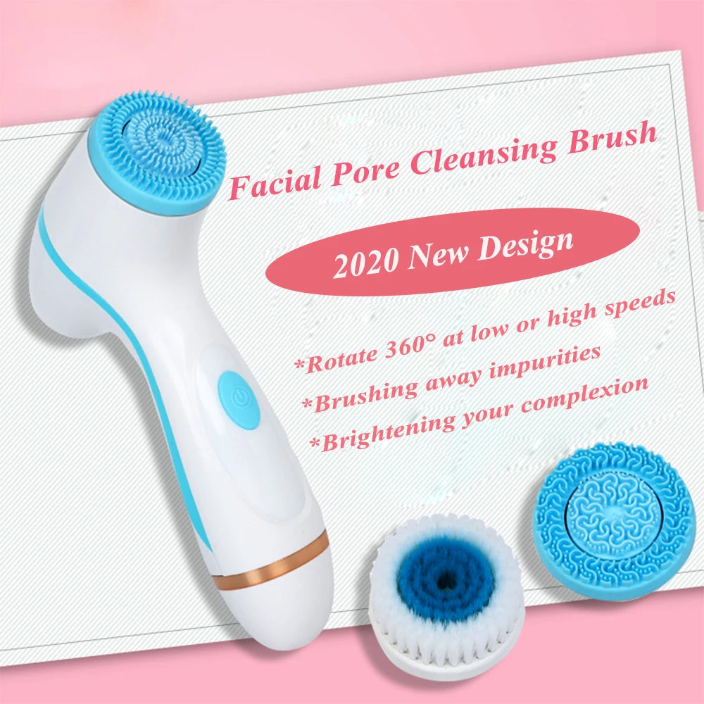 Facial Cleansing Brush Sonic Nu Face Spin Brush Set