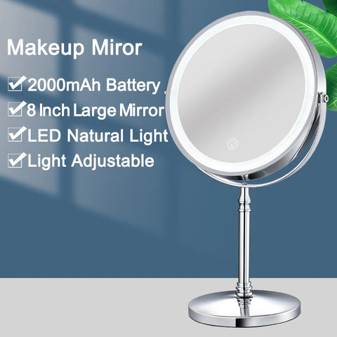 8 Inch Gold Makeup Mirror With Light USB Charging