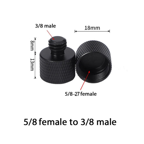 2pcs 5/8'' to 1/4" + 5/8'' to 3/8'' Adapter Thread Laser Level Rangefinder Screws Microphone Tripod  Adapter Mic Converter