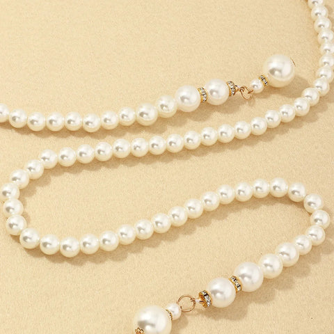 Women's Waist Chain Fashion Thin Belt Luxury Pearl Waist Chain for Dress Fringes Decoration Bohemia Pendant Belt Body Jewelry