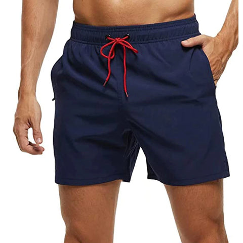 Elastic Closure Men's Swim Trunks Quick Dry Beach Shorts