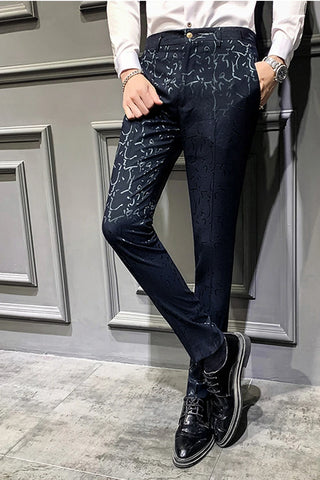 Classic Jacquard Suit Pants  2022 Spring Men Social Trousers Slim Business Casual Formal Pants Office Pants Suit Trousers Men