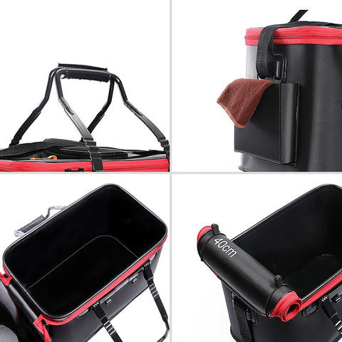 Collapsible Fishing Bucket Live Fish Box Camping Water Bucket Outdoor Fishing Tackle