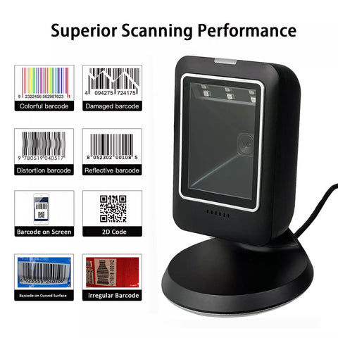 Barcode scanner 2D all-round desktop automatic sensing data matrix reader supermarket usb barcode reader 1D 2D QR code