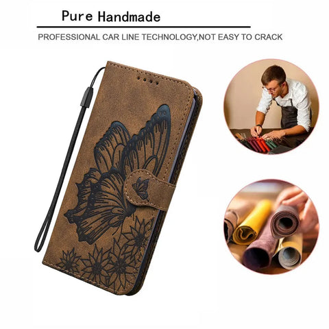 Butterfly Leather Flip Cover For iPhone