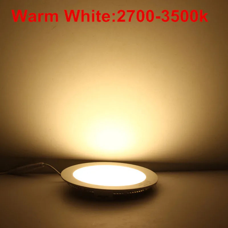 Ultra Thin LED Panel Downlight 3W 6W 9W 12W15W 25W Round LED Ceiling Recessed Light AC85-265V LED Panel dimmable lamps