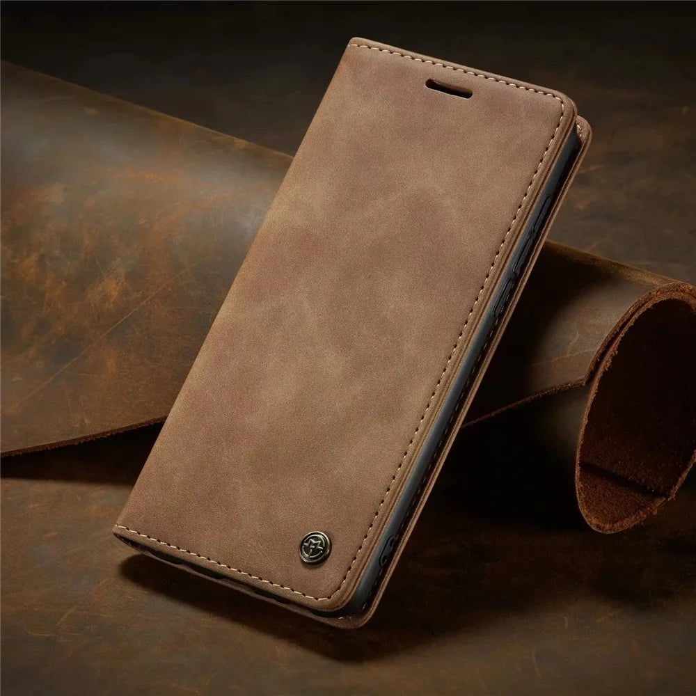 Matte Leather Flip Cover for Samsung