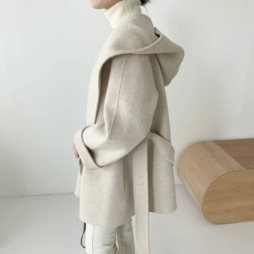 Autumn Winter OL Elegant Women Faux Wool Coats