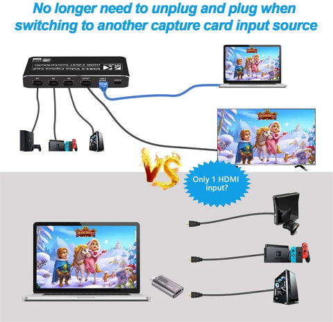 USB Video Capture Card Dongle Game Streaming