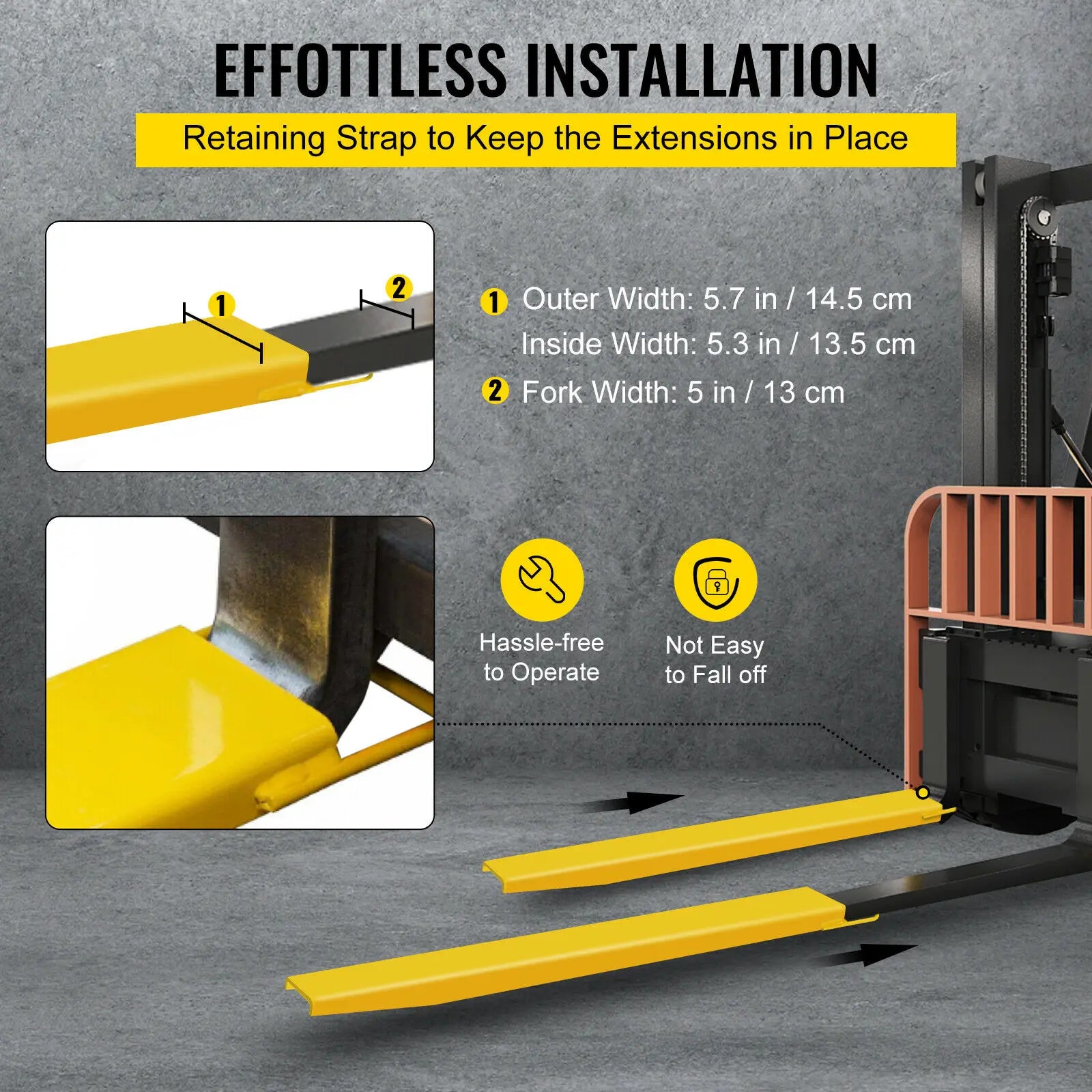 heavy Duty Lengthen Lifting Forklift Extensions for Warehouse Delivery and Factory