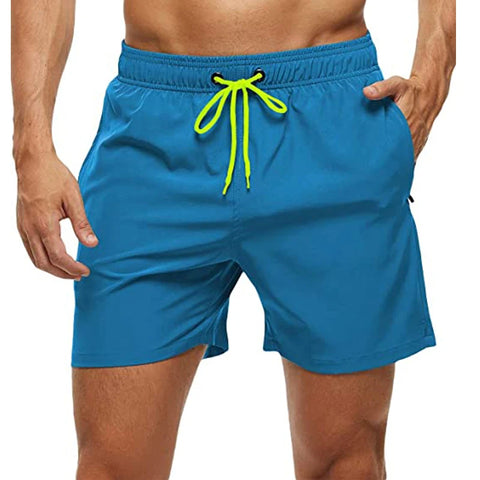 Elastic Closure Men's Swim Trunks Quick Dry Beach Shorts