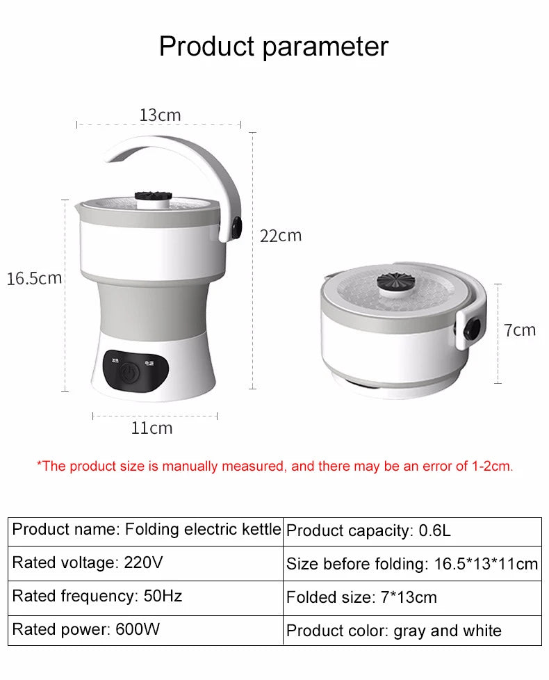 Portable Travel Folding Electric Kettle Silicone Hot Water Heater