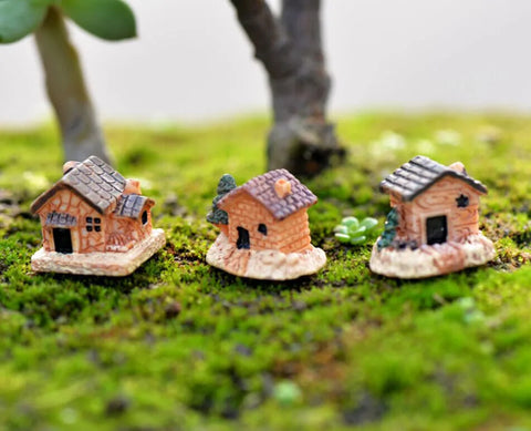 Mini Dollhouse Stone House Resin Decorations